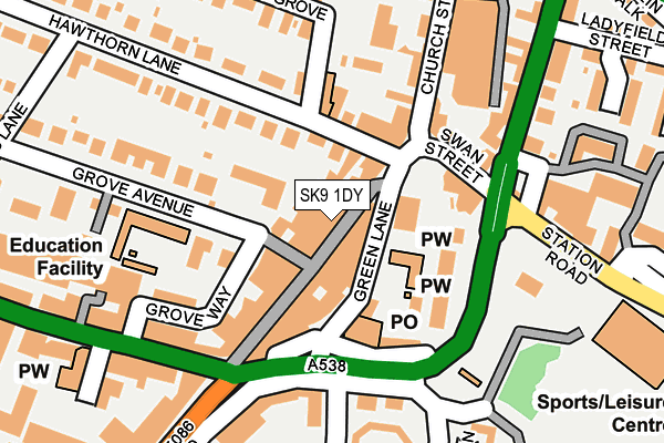 SK9 1DY map - OS OpenMap – Local (Ordnance Survey)