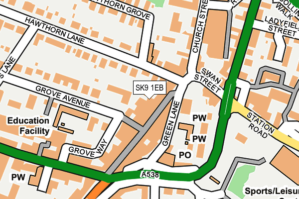 SK9 1EB map - OS OpenMap – Local (Ordnance Survey)