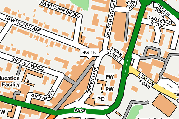 SK9 1EJ map - OS OpenMap – Local (Ordnance Survey)