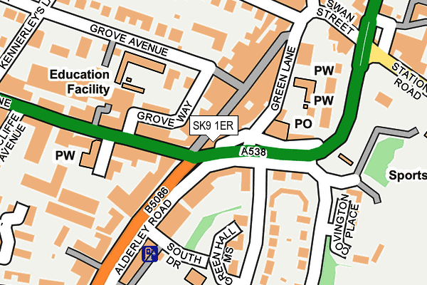 SK9 1ER map - OS OpenMap – Local (Ordnance Survey)