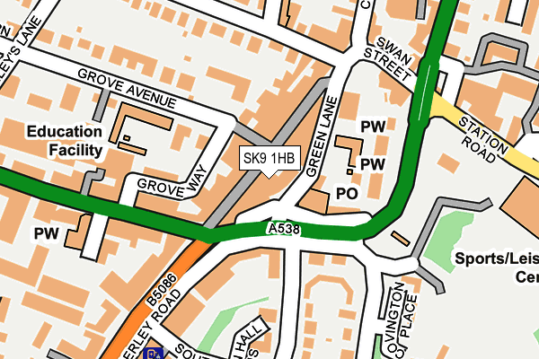 SK9 1HB map - OS OpenMap – Local (Ordnance Survey)