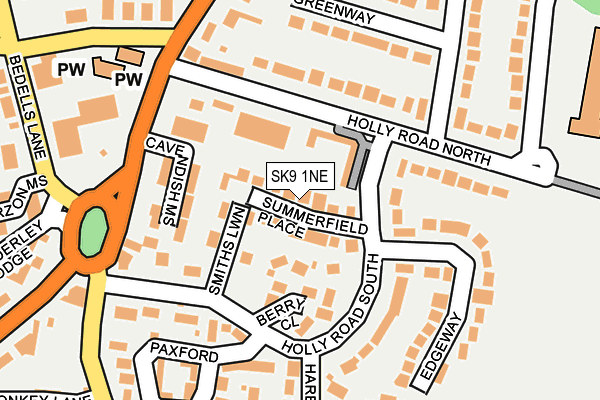 SK9 1NE map - OS OpenMap – Local (Ordnance Survey)