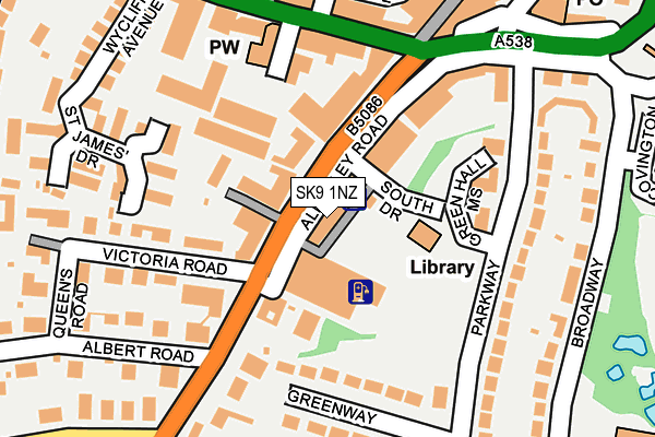 SK9 1NZ map - OS OpenMap – Local (Ordnance Survey)