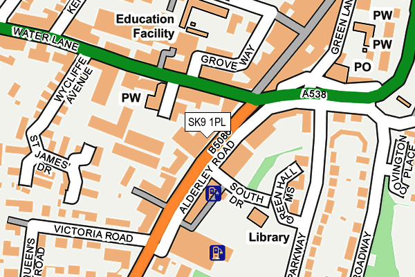 SK9 1PL map - OS OpenMap – Local (Ordnance Survey)