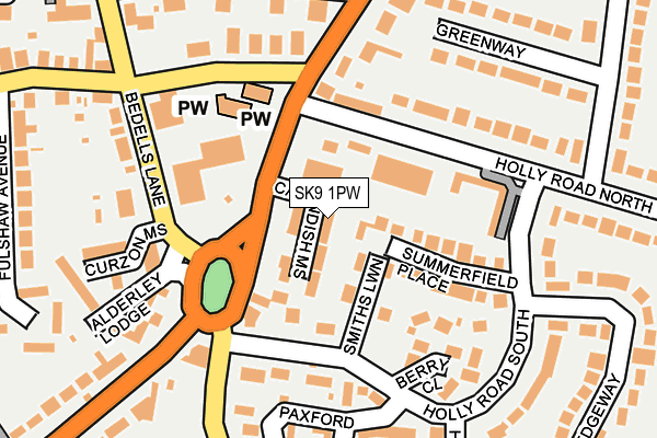 SK9 1PW map - OS OpenMap – Local (Ordnance Survey)