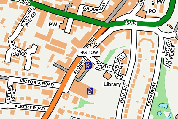 SK9 1QW map - OS OpenMap – Local (Ordnance Survey)