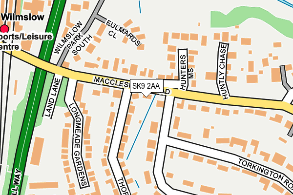 SK9 2AA map - OS OpenMap – Local (Ordnance Survey)