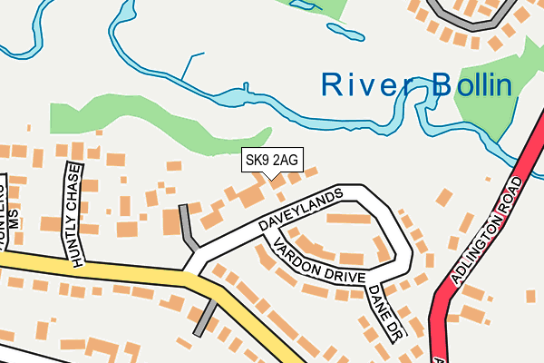 SK9 2AG map - OS OpenMap – Local (Ordnance Survey)