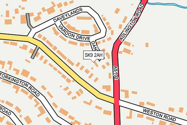 SK9 2AH map - OS OpenMap – Local (Ordnance Survey)