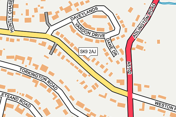 SK9 2AJ map - OS OpenMap – Local (Ordnance Survey)