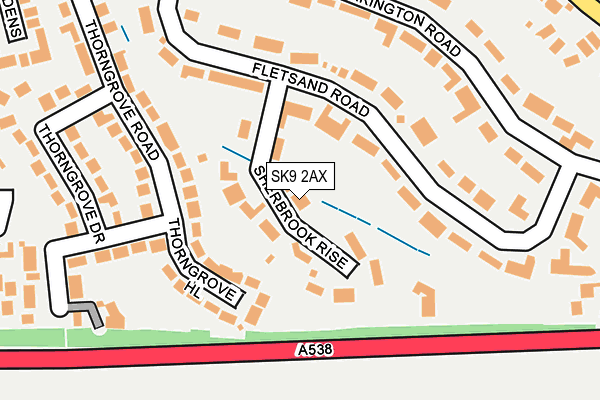 SK9 2AX map - OS OpenMap – Local (Ordnance Survey)