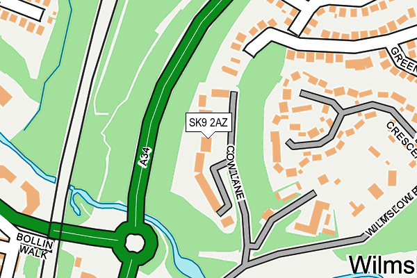 SK9 2AZ map - OS OpenMap – Local (Ordnance Survey)