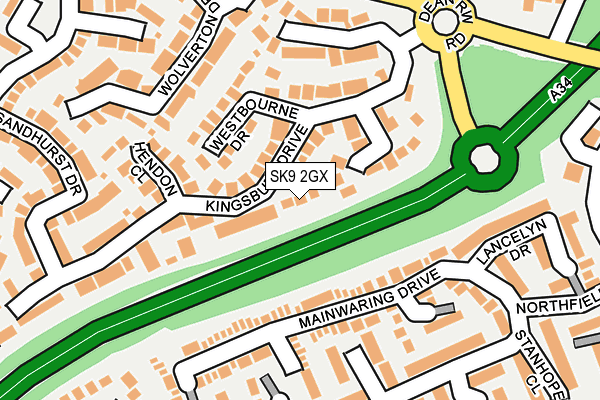 SK9 2GX map - OS OpenMap – Local (Ordnance Survey)