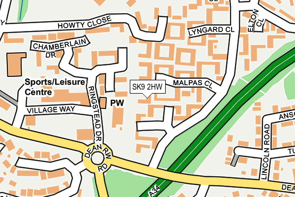 SK9 2HW map - OS OpenMap – Local (Ordnance Survey)