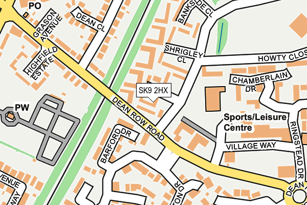 SK9 2HX map - OS OpenMap – Local (Ordnance Survey)