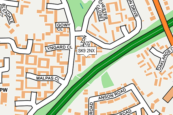 SK9 2NX map - OS OpenMap – Local (Ordnance Survey)