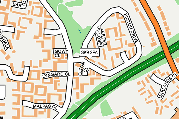 SK9 2PA map - OS OpenMap – Local (Ordnance Survey)