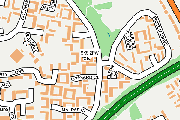 SK9 2PW map - OS OpenMap – Local (Ordnance Survey)