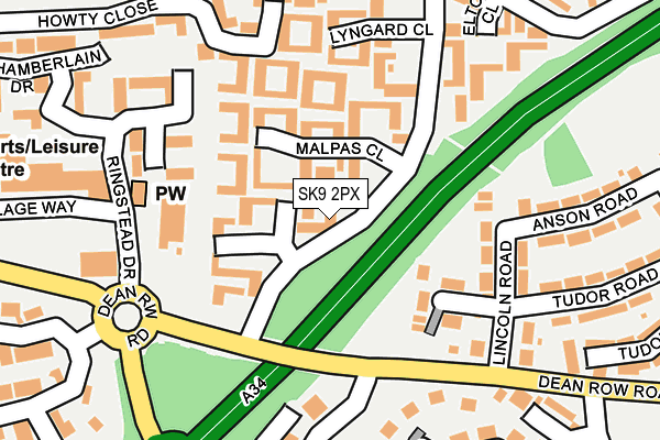 SK9 2PX map - OS OpenMap – Local (Ordnance Survey)