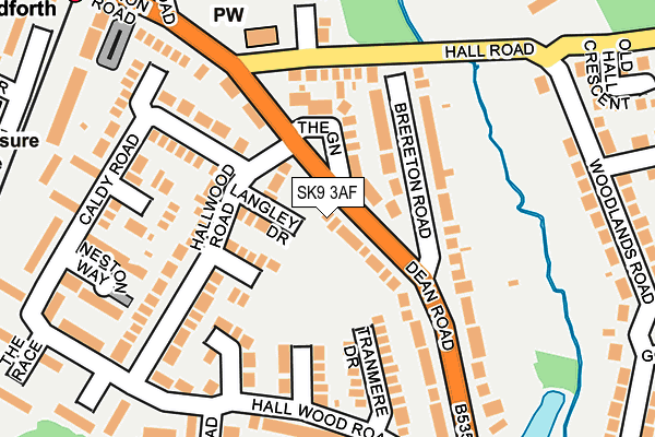 SK9 3AF map - OS OpenMap – Local (Ordnance Survey)