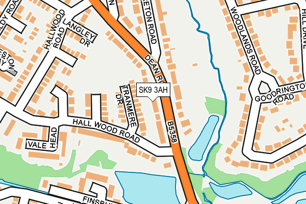 SK9 3AH map - OS OpenMap – Local (Ordnance Survey)