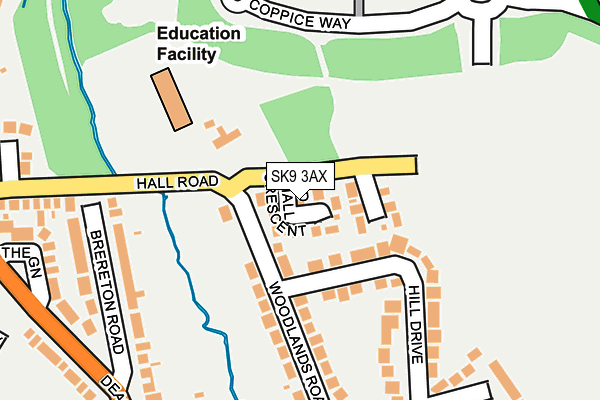 SK9 3AX map - OS OpenMap – Local (Ordnance Survey)