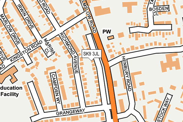 SK9 3JL map - OS OpenMap – Local (Ordnance Survey)