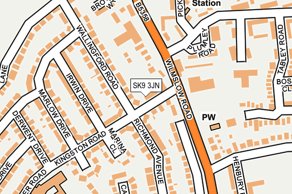SK9 3JN map - OS OpenMap – Local (Ordnance Survey)