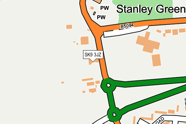 SK9 3JZ map - OS OpenMap – Local (Ordnance Survey)
