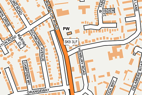 SK9 3LF map - OS OpenMap – Local (Ordnance Survey)