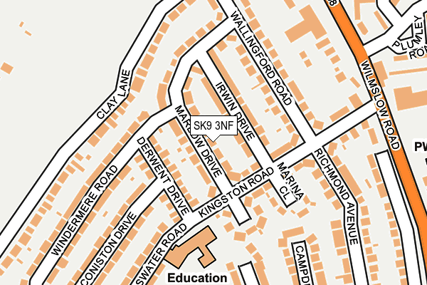 SK9 3NF map - OS OpenMap – Local (Ordnance Survey)
