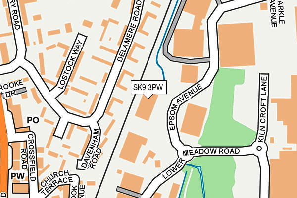 SK9 3PW map - OS OpenMap – Local (Ordnance Survey)