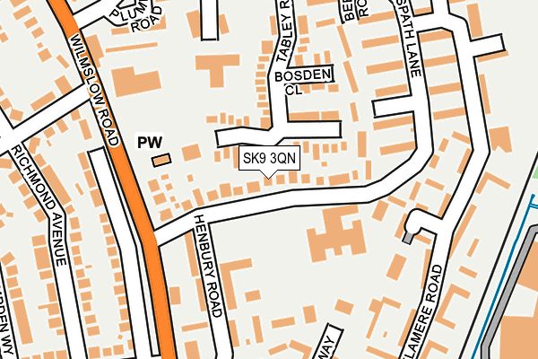 SK9 3QN map - OS OpenMap – Local (Ordnance Survey)