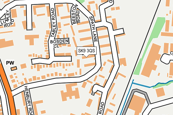 SK9 3QS map - OS OpenMap – Local (Ordnance Survey)