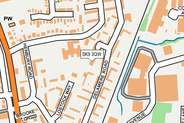 SK9 3QW map - OS OpenMap – Local (Ordnance Survey)