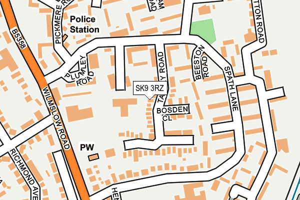 SK9 3RZ map - OS OpenMap – Local (Ordnance Survey)