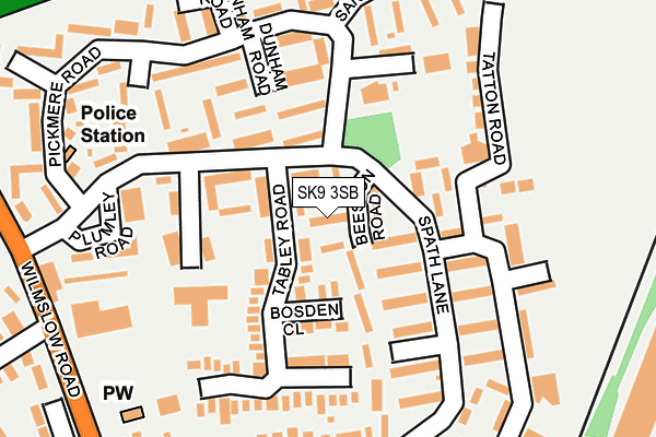 SK9 3SB map - OS OpenMap – Local (Ordnance Survey)