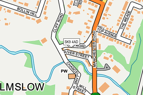 SK9 4AD map - OS OpenMap – Local (Ordnance Survey)