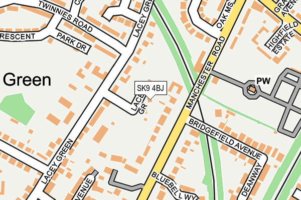 SK9 4BJ map - OS OpenMap – Local (Ordnance Survey)