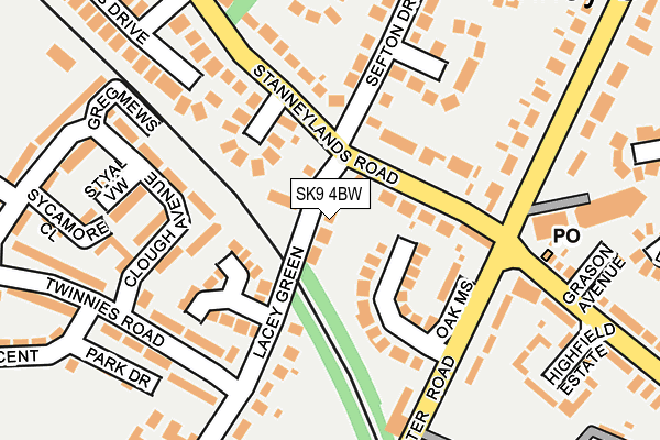 SK9 4BW map - OS OpenMap – Local (Ordnance Survey)