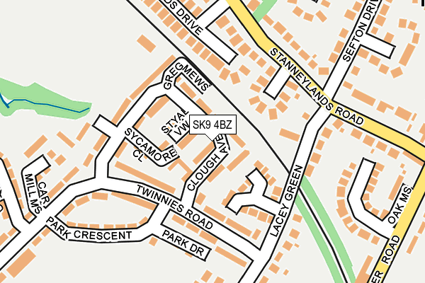 SK9 4BZ map - OS OpenMap – Local (Ordnance Survey)