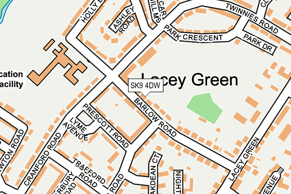 SK9 4DW map - OS OpenMap – Local (Ordnance Survey)