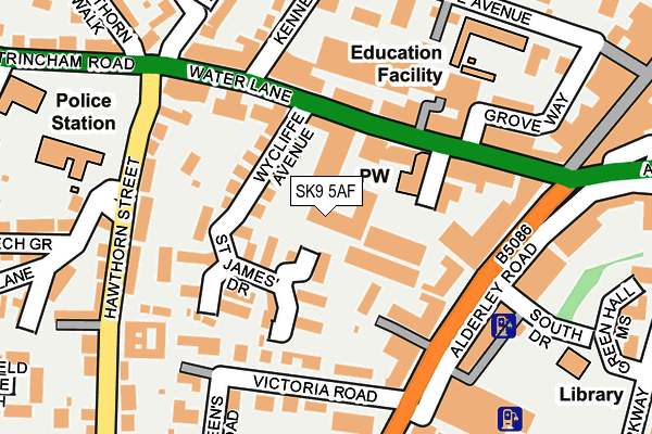 SK9 5AF map - OS OpenMap – Local (Ordnance Survey)