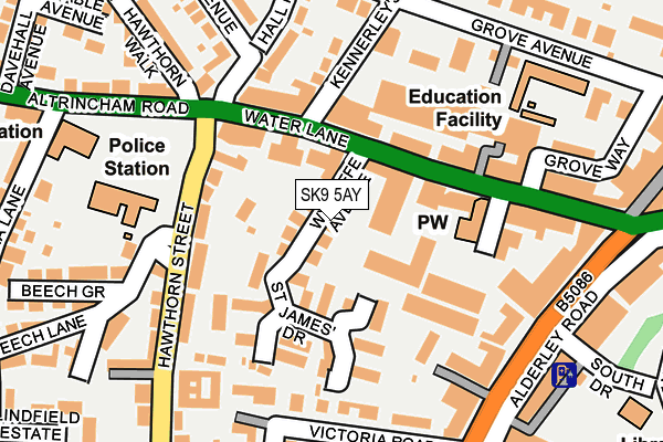 SK9 5AY map - OS OpenMap – Local (Ordnance Survey)