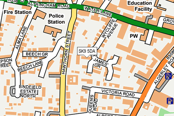 SK9 5DA map - OS OpenMap – Local (Ordnance Survey)