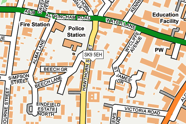 SK9 5EH map - OS OpenMap – Local (Ordnance Survey)