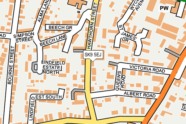 SK9 5EJ map - OS OpenMap – Local (Ordnance Survey)