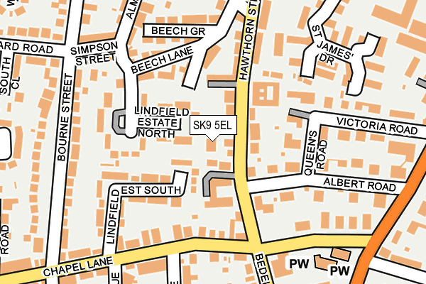SK9 5EL map - OS OpenMap – Local (Ordnance Survey)