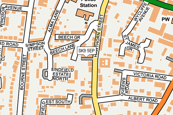SK9 5EP map - OS OpenMap – Local (Ordnance Survey)