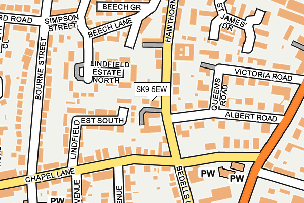 SK9 5EW map - OS OpenMap – Local (Ordnance Survey)